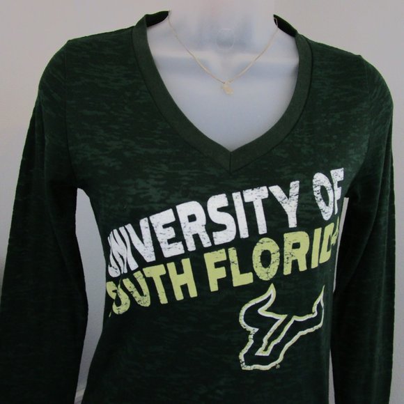 USF Long Sleeve Burnout V-Neck Tee Shirt - Picture 2 of 9